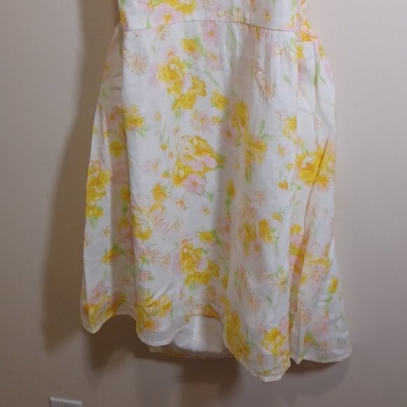 BP. Print Yellow Square  Neck Cotton Mini dress - Picture 5 of 9